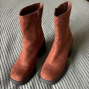 Brown Suede Ankle Boots